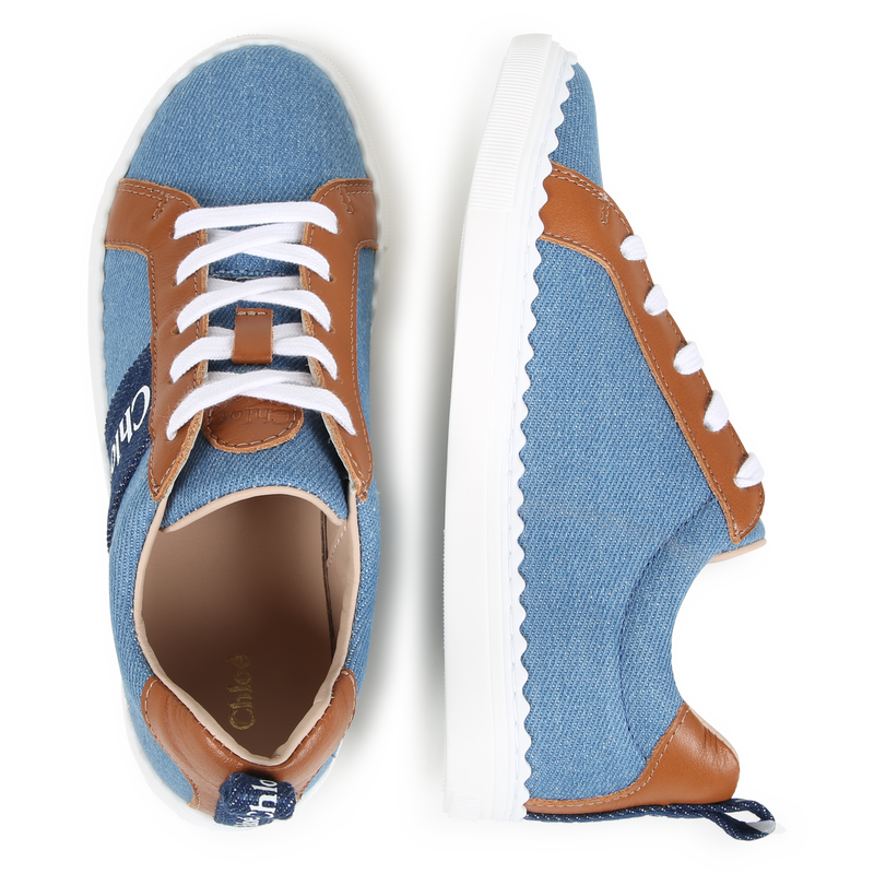 Denim Lace-Up Sneakers CHLOE 
                    GIRL