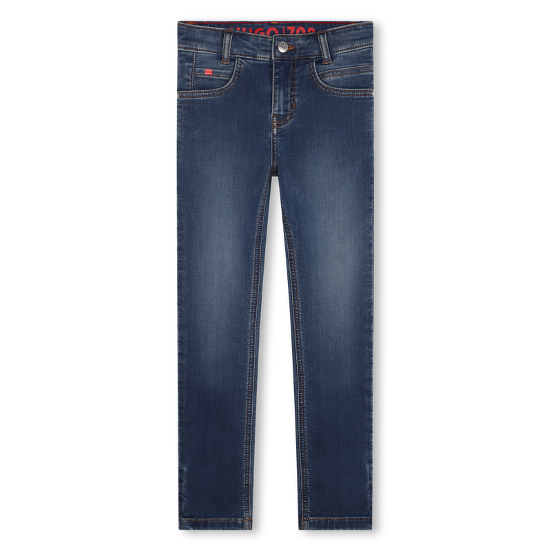 Slim-Fit Cotton Blend Jeans HUGO 
                    BOY
