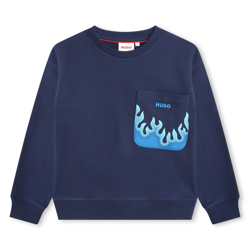 Crew neck sweatshirt with chest pocket sales