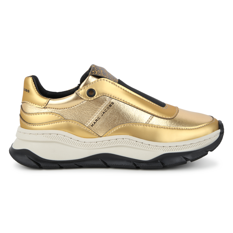 Gold-Tone Fabric Sneakers MARC JACOBS 
                    GIRL