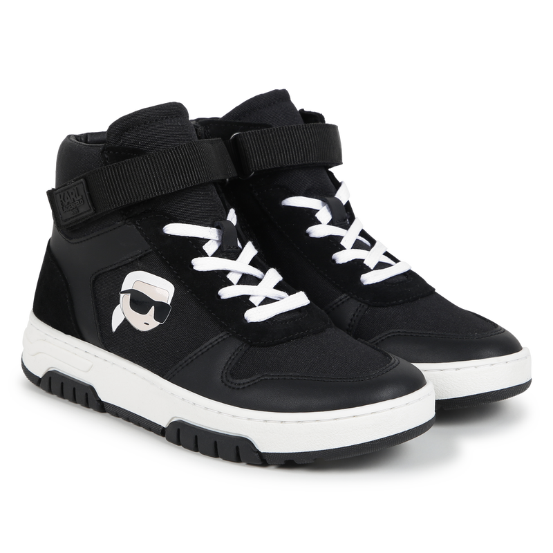 High-Top Leather Sneakers KARL LAGERFELD KIDS 
                        BOY