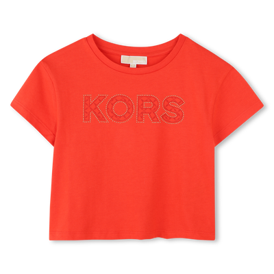 Cropped cotton T-shirt MICHAEL KORS GIRL