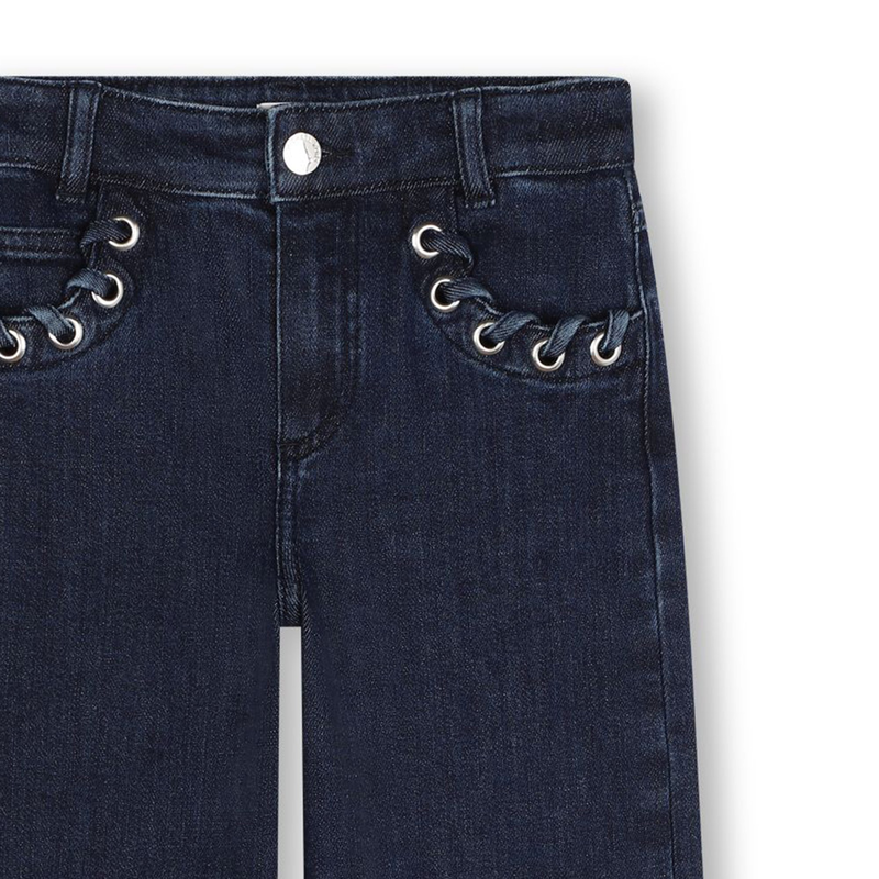 Metal Eyelet Wide-Leg Jeans MICHAEL KORS 
                    GIRL