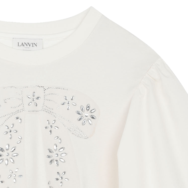 Bow detail Rhinestone T-shirt
