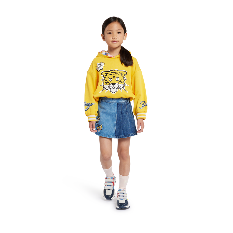 Embroidered denim shorts KENZO KIDS 
                    GIRL