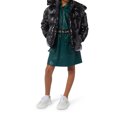 Shiny Water-Repellent Jacket KARL LAGERFELD KIDS GIRL