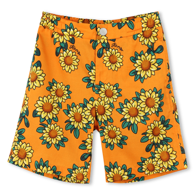 Cotton satin Bermuda shorts KENZO KIDS BOY