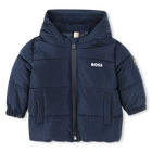 Water-Repellent Puffer Jacket, NAVY, hi-res