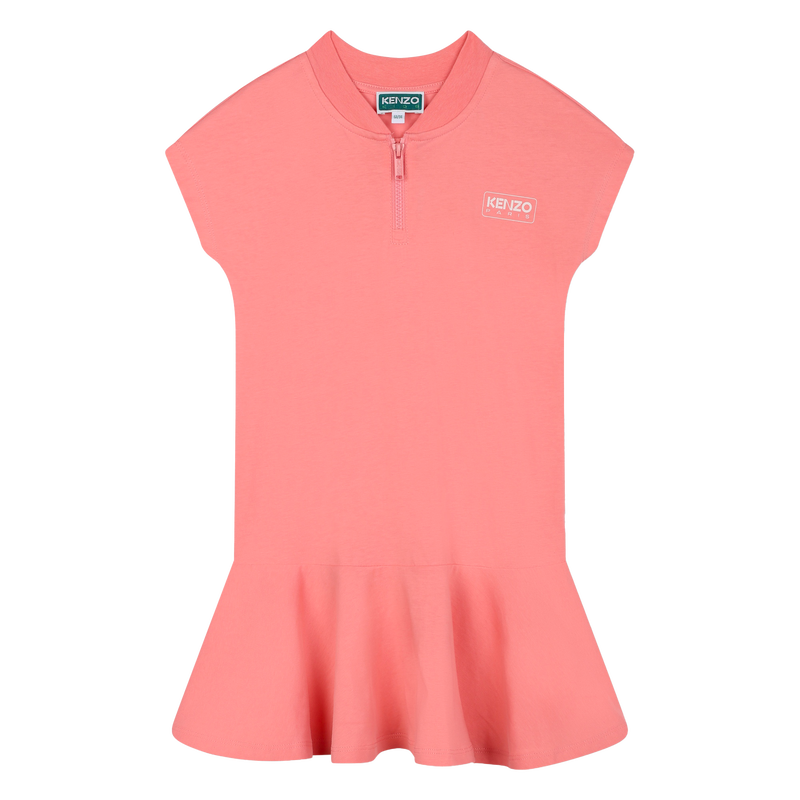Cotton Short-Sleeved Dress KENZO KIDS 
                    GIRL
