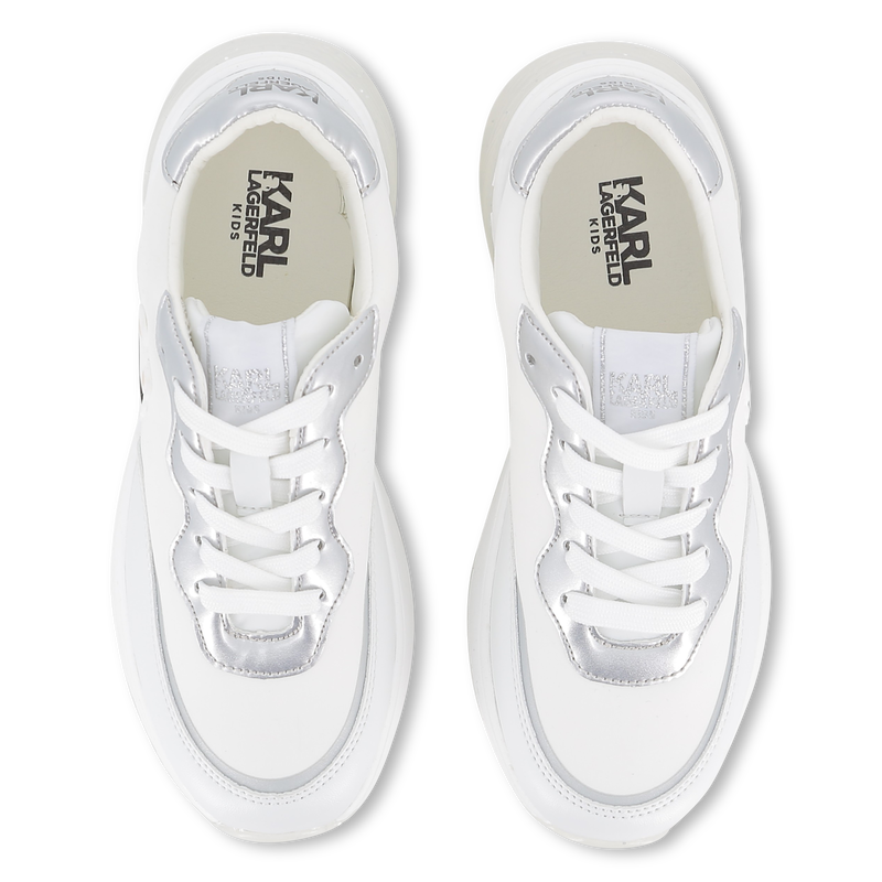 Lace-up sneakers with badge KARL LAGERFELD KIDS 
                        GIRL