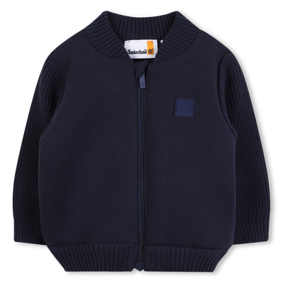 Zip-up cardigan with contrasting sleeves TIMBERLAND BOY