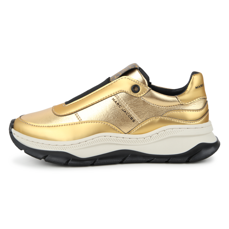 Gold-Tone Fabric Sneakers MARC JACOBS 
                    GIRL