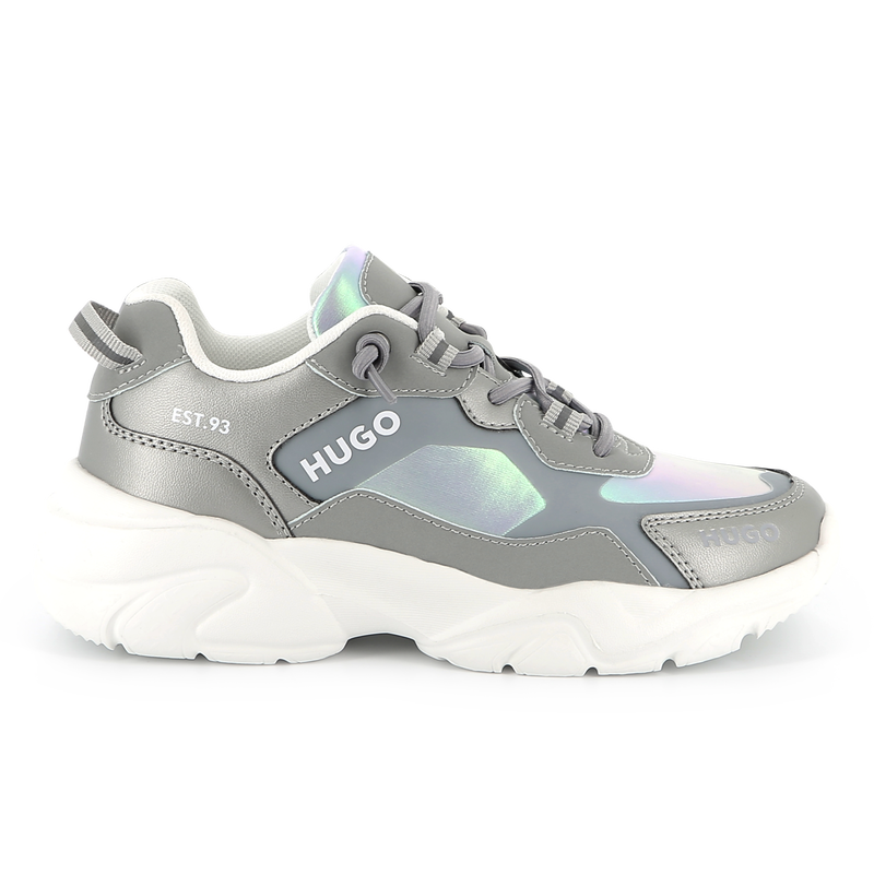 Bi-material lace-up trainers HUGO 
                        GIRL