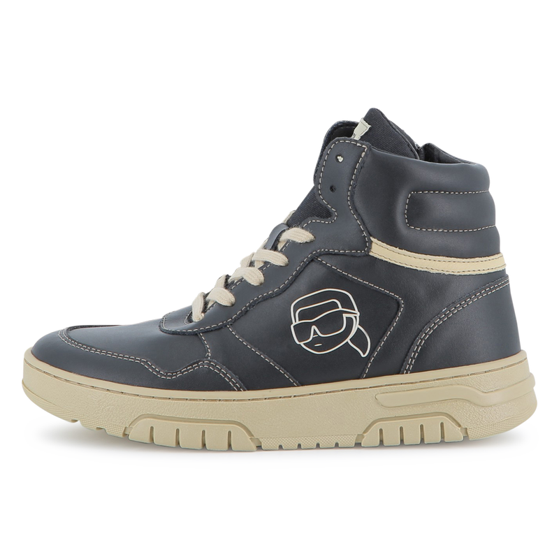 Lace-up high-top sneakers KARL LAGERFELD KIDS 
                    BOY