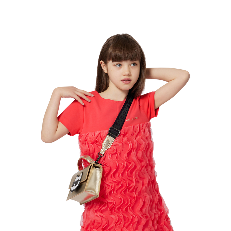 Handbag in fine-grained coated textile KARL LAGERFELD KIDS 
                    GIRL