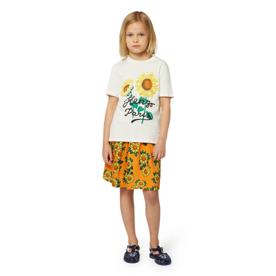 Cotton satin printed skirt KENZO KIDS GIRL