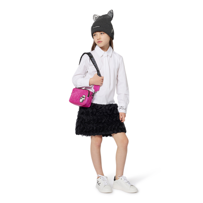 Crinkle coated textile handbag KARL LAGERFELD KIDS GIRL