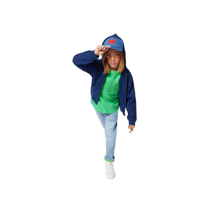 Hooded fleece zip sweatshirt HUGO 
                    BOY
