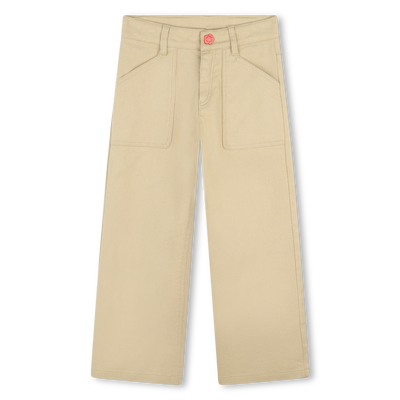 Flared Cotton Trousers KENZO KIDS GIRL