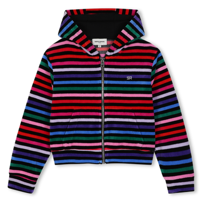 Velvet hooded cardigan SONIA RYKIEL GIRL