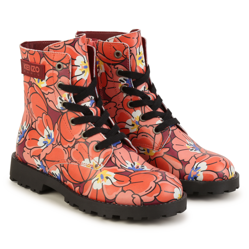 Lace up leather boots