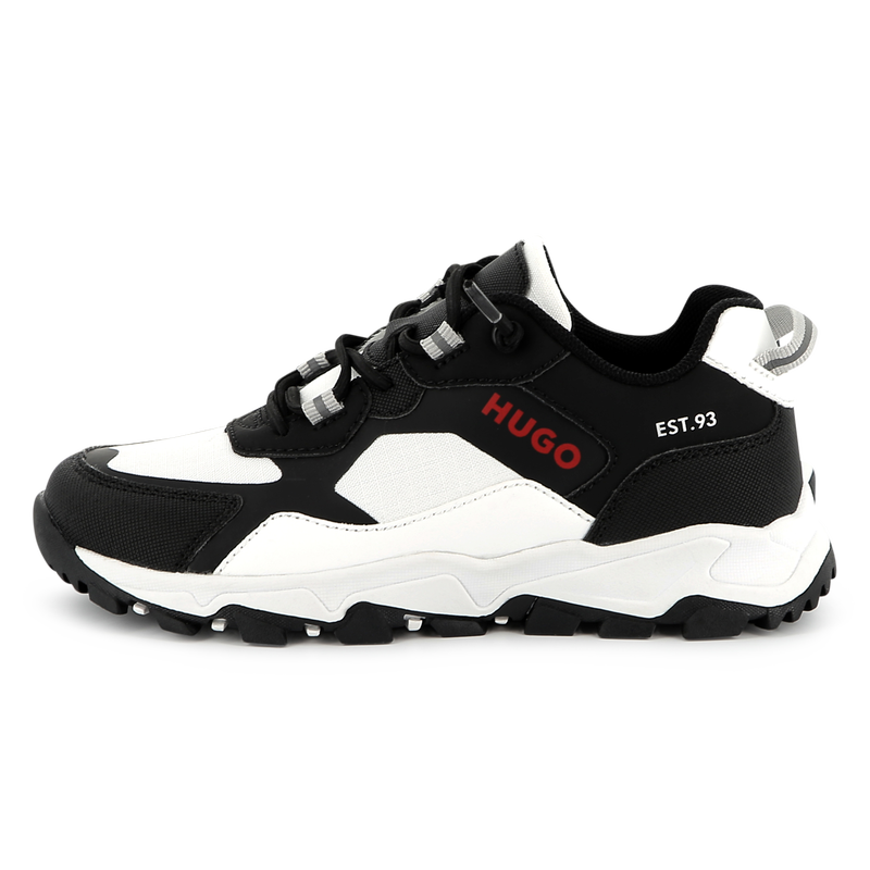 Bi-material lace-up sneakers HUGO 
                    BOY