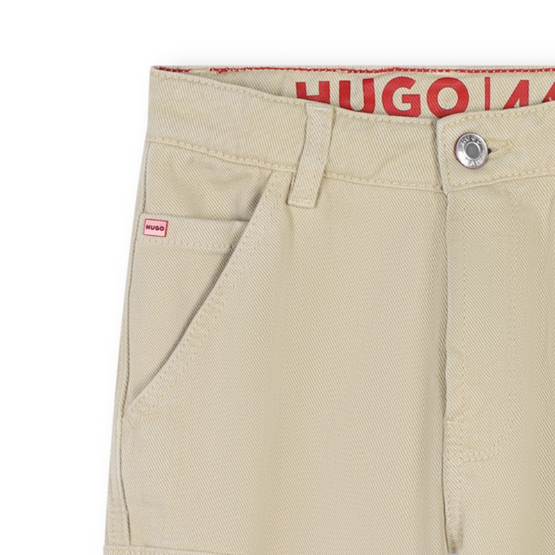 Relaxed Cotton Cargo Trousers HUGO 
                    BOY