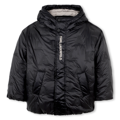 Polyester hooded down jacket KARL LAGERFELD KIDS BOY