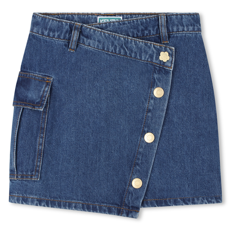 Asymmetrical denim skirt KENZO KIDS 
                    GIRL