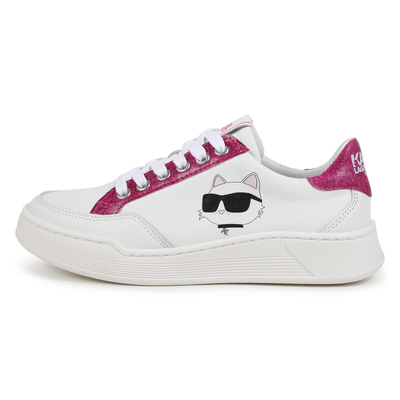 Leather Lace-Up Sneakers KARL LAGERFELD KIDS 
                        GIRL