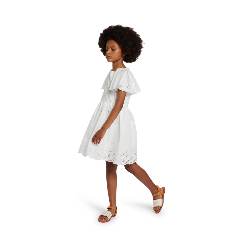 Butterfly-sleeve eyelet dress CHLOE 
                    GIRL