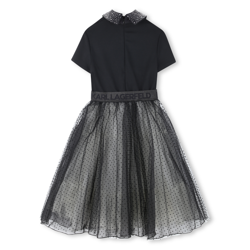 Multi-Material Party Dress KARL LAGERFELD KIDS 
                    GIRL