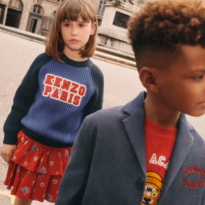 Kenzo Kids Blue Sweater for Boy with Logo Boys