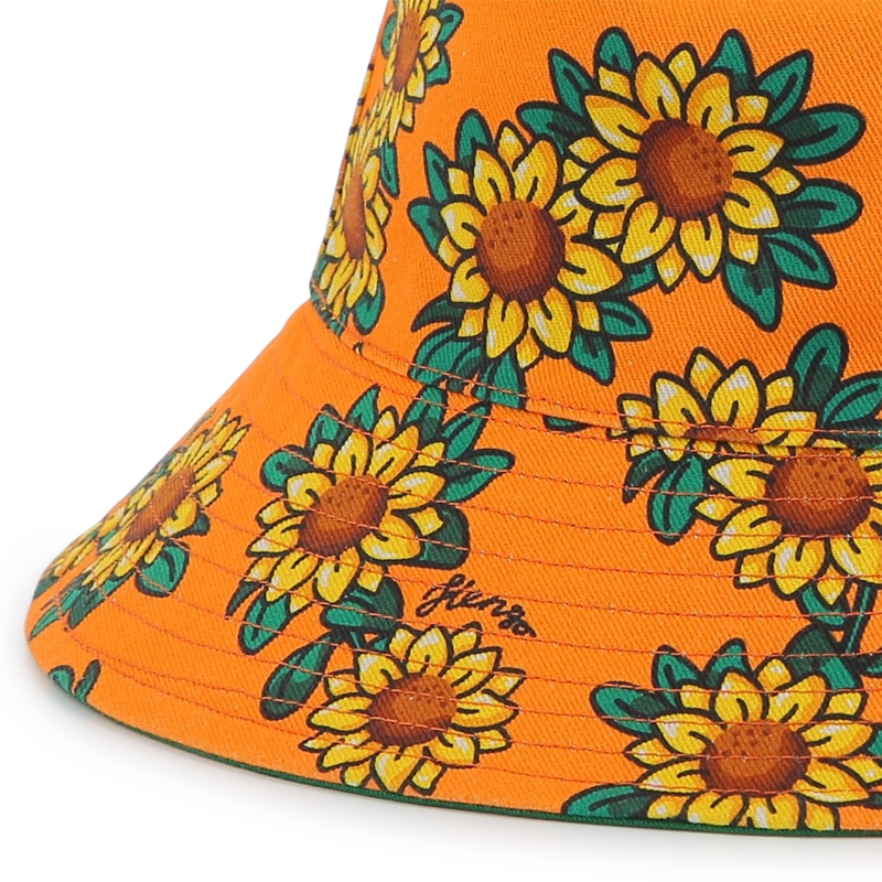 Reversible cotton bucket hat KENZO KIDS 
                        UNISEX