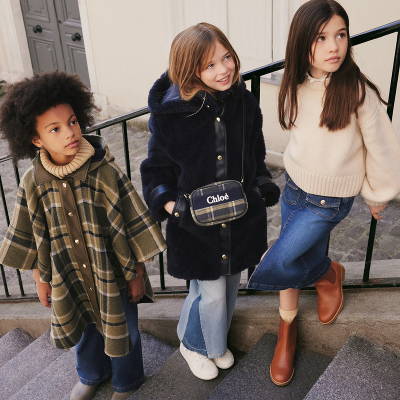 Plaid cape coat CHLOE 
                        GIRL