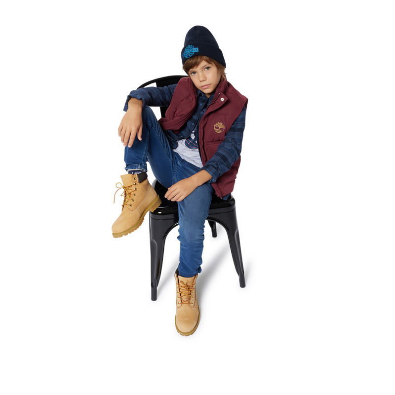 Checked Cotton Shirt Jacket TIMBERLAND 
                    BOY