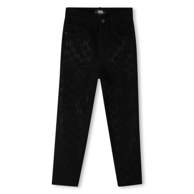 Straight Diamant&eacute;-Logo Jeans KARL LAGERFELD KIDS GIRL