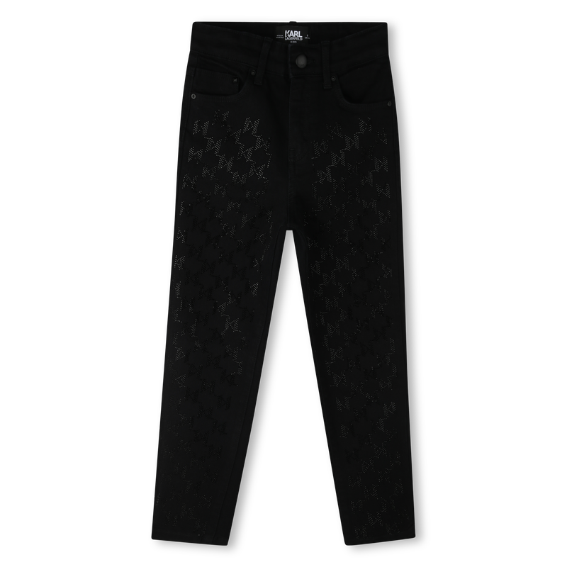 Straight Diamant&eacute;-Logo Jeans KARL LAGERFELD KIDS 
                        GIRL