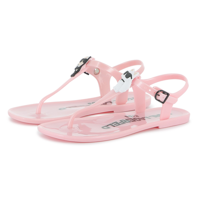 Buckled sandals with badge KARL LAGERFELD KIDS GIRL