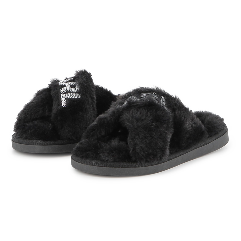 Slippers with crossed straps KARL LAGERFELD KIDS 
                        GIRL