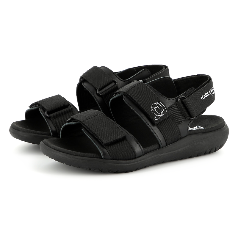 Velcro leather sandals KARL LAGERFELD KIDS 
                        BOY