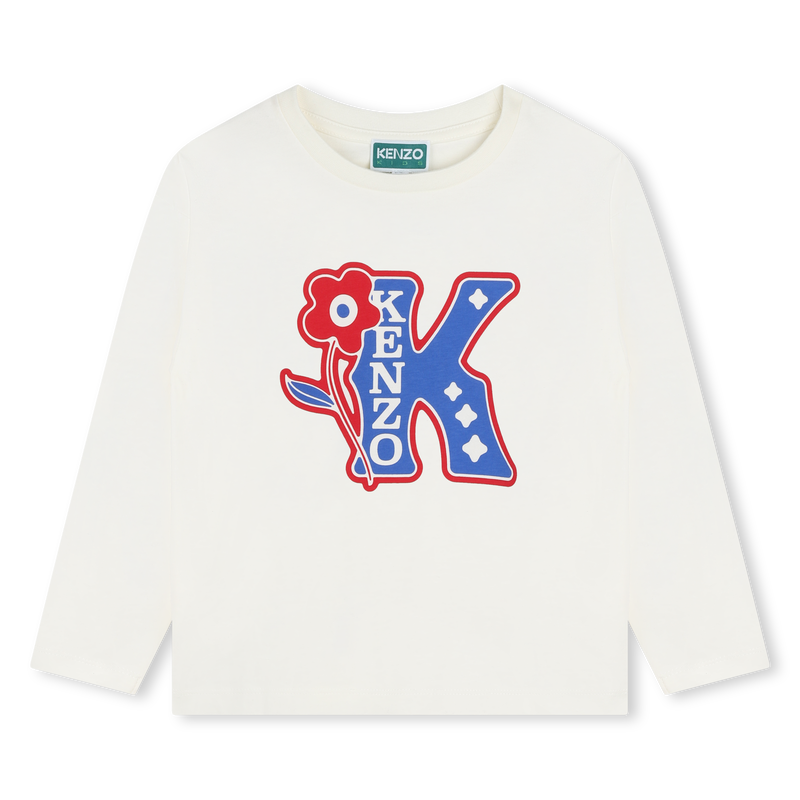 Long-Sleeved Cotton T-Shirt KENZO KIDS 
                        GIRL