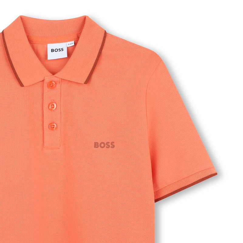 Plain cotton piqué polo shirt BOSS 
                    BOY