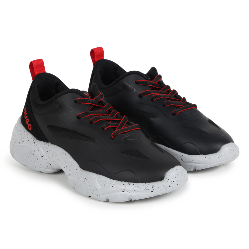 Multi-Texture Lace-Up Sneakers HUGO 
                        BOY