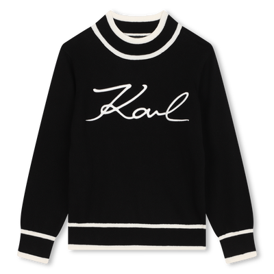 Embroidered Signature Sweater KARL LAGERFELD KIDS GIRL