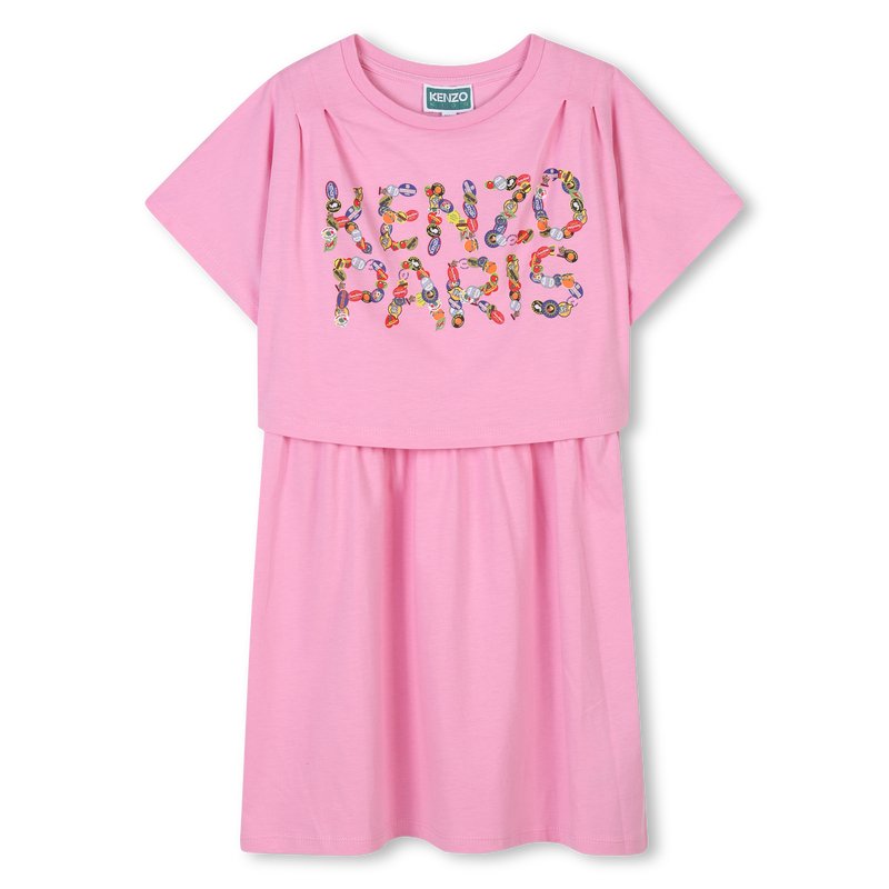 Layered Logo print dress KENZO KIDS 
                        GIRL