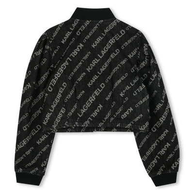 Denim jacket with puff sleeves KARL LAGERFELD KIDS GIRL