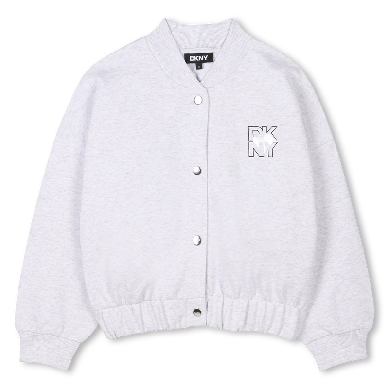 Cotton fleece cardigan DKNY 
                        GIRL