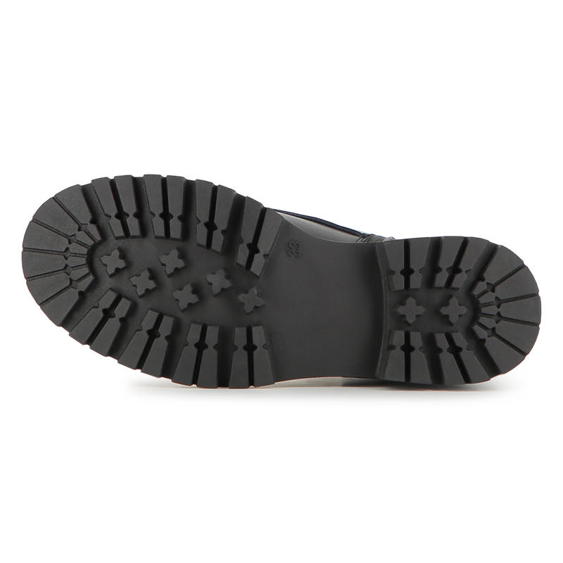 Mid-calf lace-up boot in cowhide leather KARL LAGERFELD KIDS 
                        GIRL