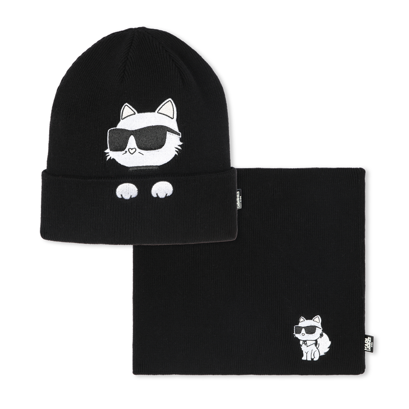 Hat & Neck Warmer Set KARL LAGERFELD KIDS 
                        GIRL
